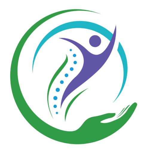 Socaa Logo New Colors No Text 3_30_26 Abstract logo of a stylized human figure with a curved spine, reaching upward, encircled by green and teal swooshes suggesting motion, wellness, and support.